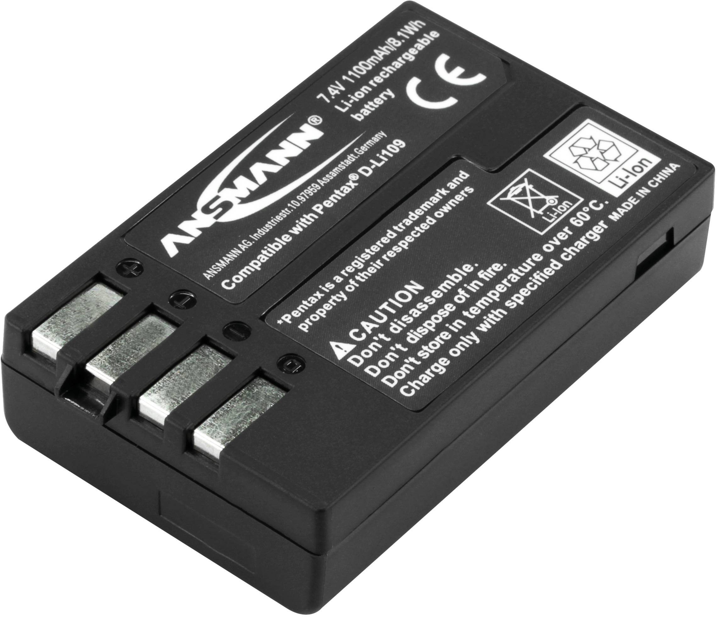 Ansmann A-Pen D-Li 109 Camera battery replaces original battery (camera) D-LI109 7.4 V 1100 mAh