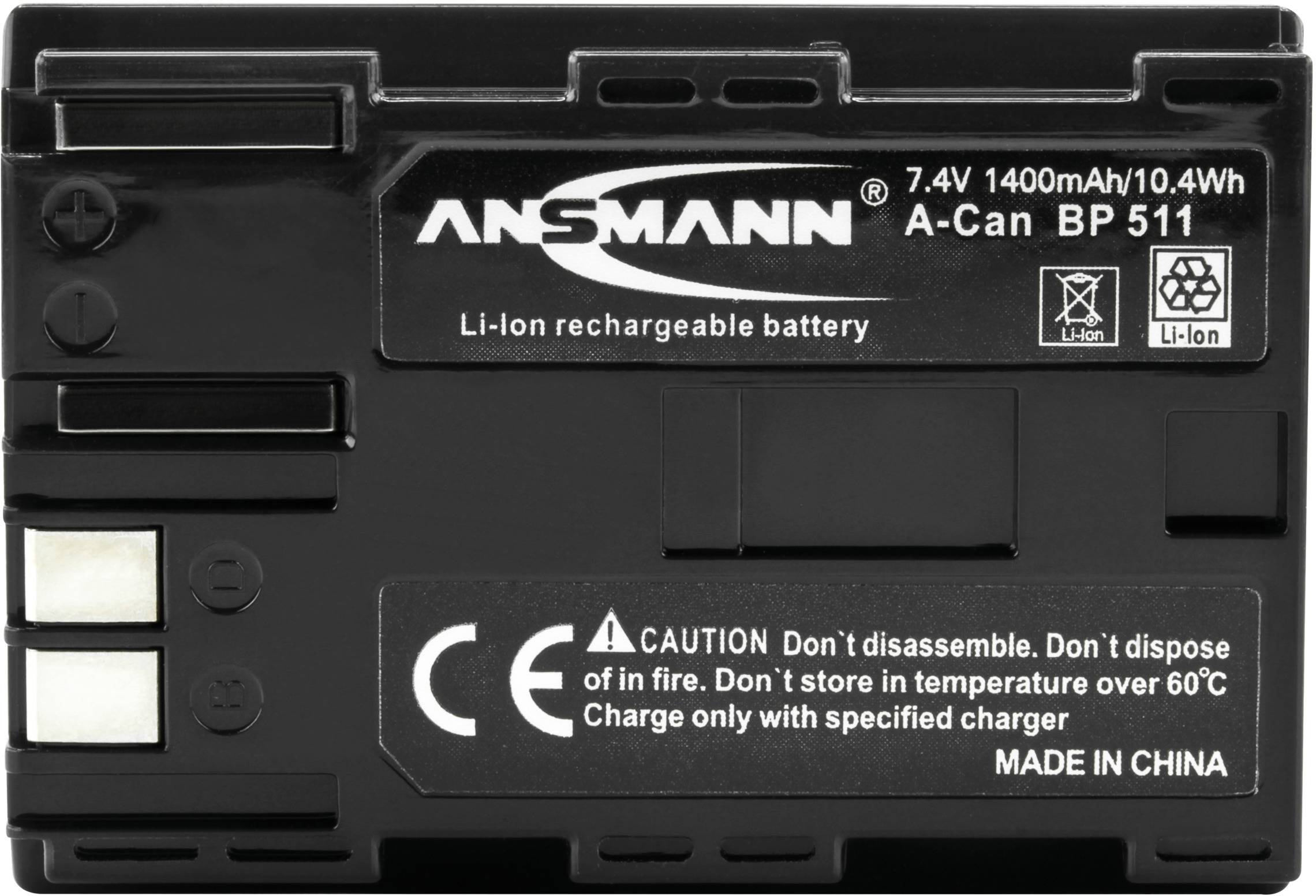 Ansmann A-Can BP 511 Camera battery replaces original battery (camera) BP-511 7.4 V 1400 mAh
