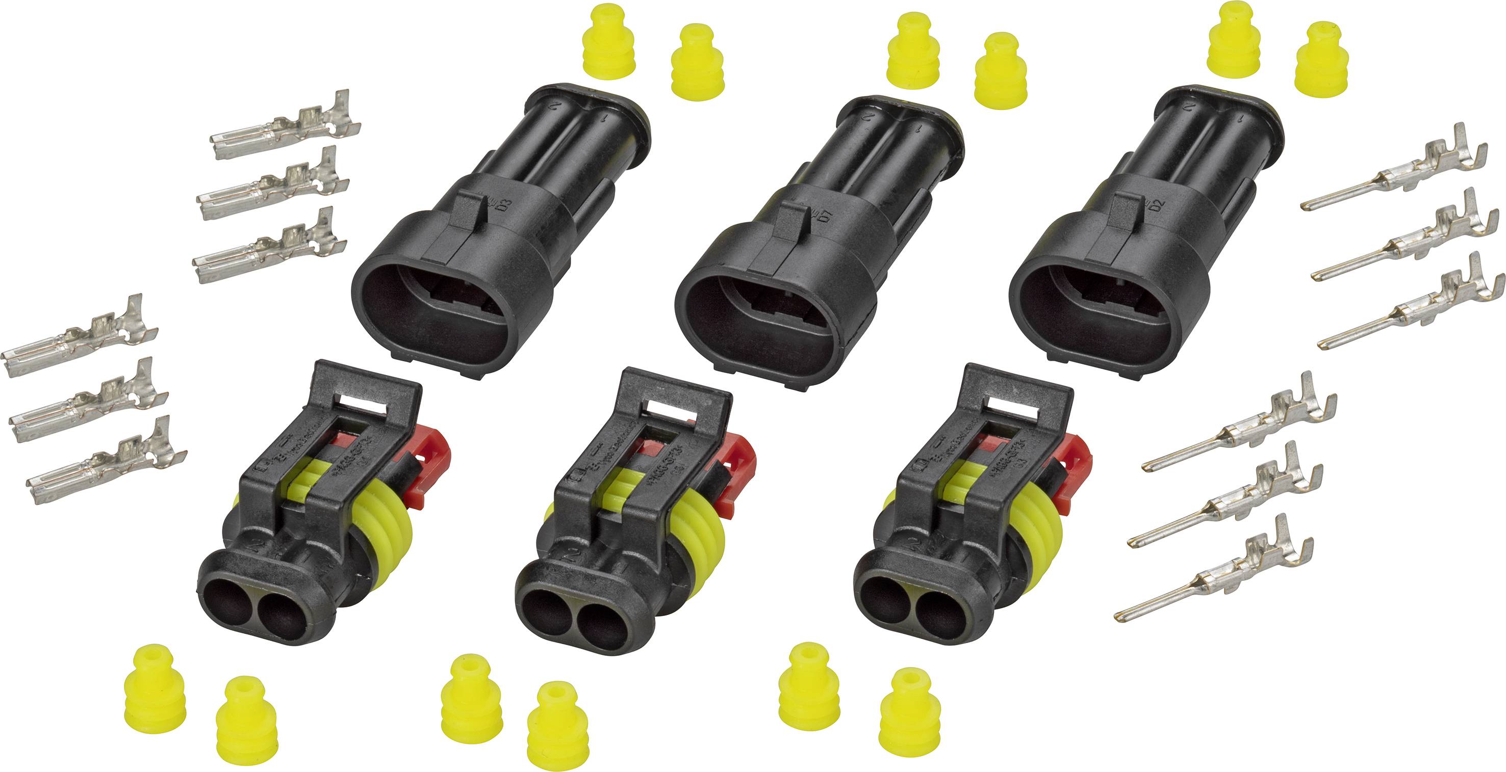 TE Connectivity Super seal set AMP-Superseal 1.5mm Series Total number of pins 2 Contact spacing: 6 mm 30S003 1 Set