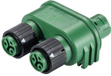 Wieland Electric 46.030.1255.7 Bullet connector splitter Total number of pins: 2 + PE Series (round connectors): RST® MINI 1 pc(s)