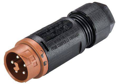 Wieland Electric 46.052.4550.4 Bullet connector Plug, straight Total number of pins: 5 Series (round connectors): RST® MINI