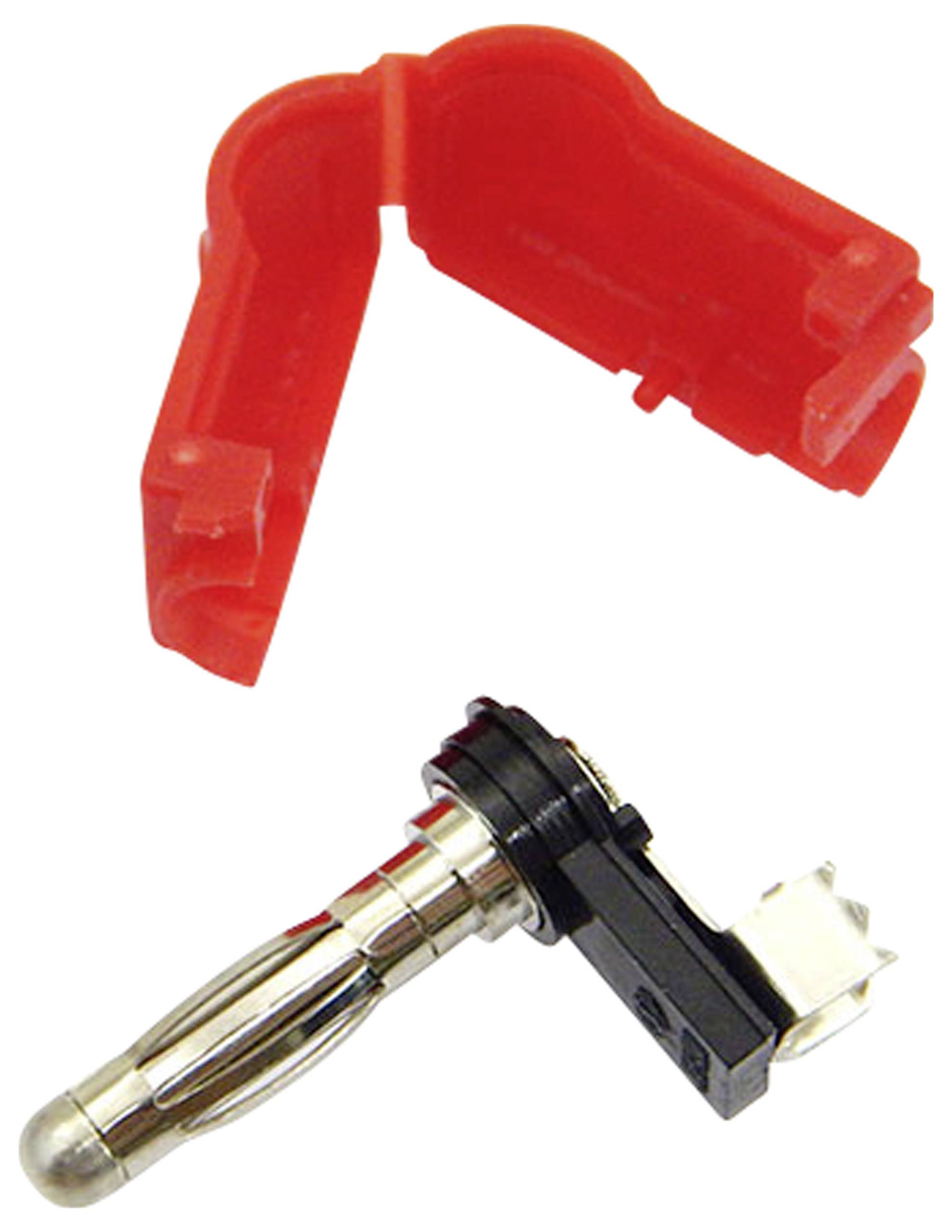 A screwdriver bit with a red protective cap cover. The protective cap cover is removed, revealing the metallic bit underneath.