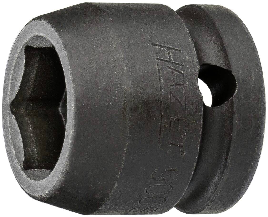 A black hexagonal socket bit from Hazet, made of robust metal, for use with spanners.