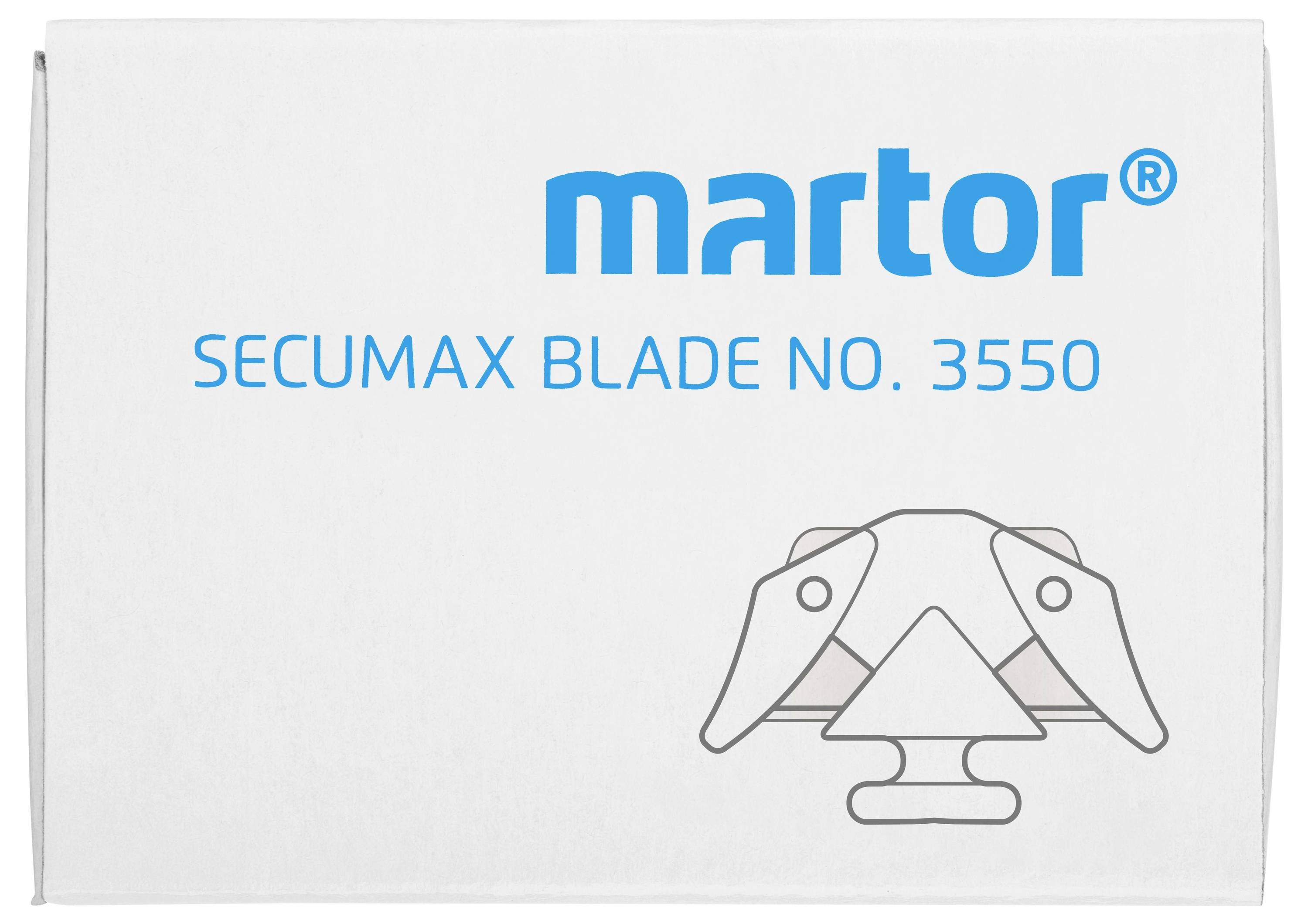 Packaging of Martor Secumax Blade No. 3550, showing a symbol for replacement blades.