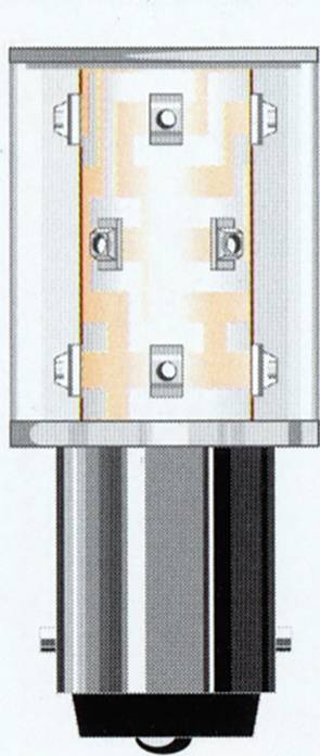 Illustration of an electrical component with a metallic cylinder and visible circuits.