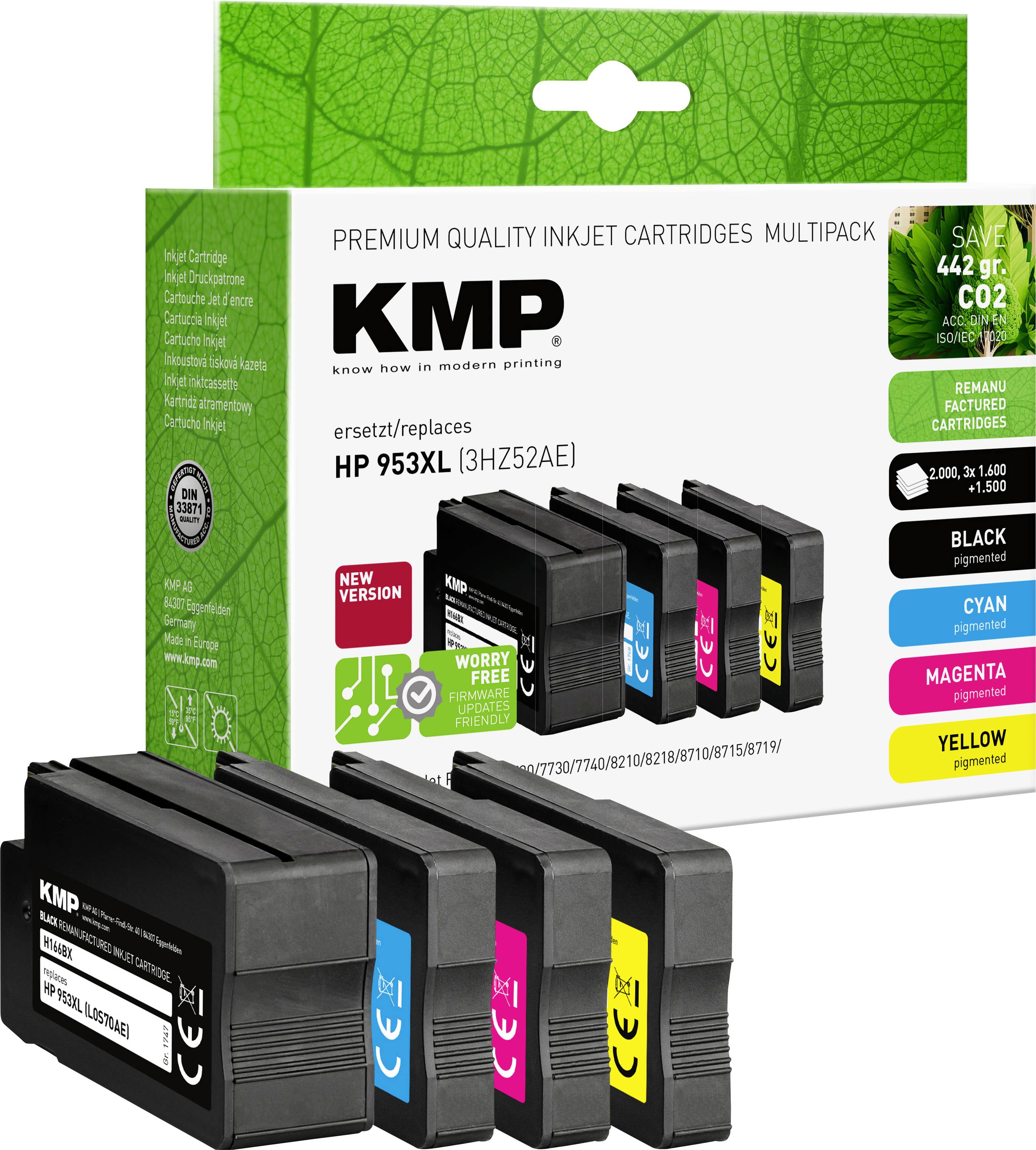 KMP Ink cartridge replaced HP 953XL Compatible Set Black, Cyan, Magenta, Yellow H166VX 1747,4005