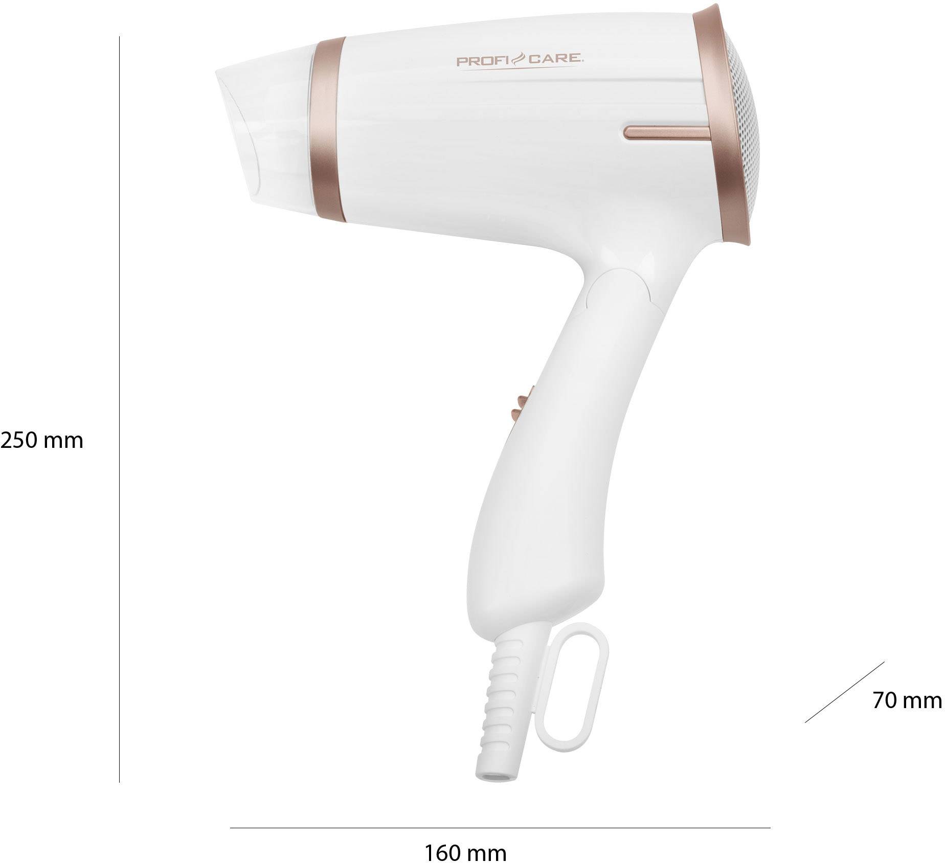 Profi-Care PC-HT 3009 Hair dryer White, Champagne