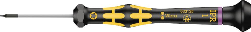 A black precision screwdriver with yellow grip details and a fine, slender head; ideal for precise work.
