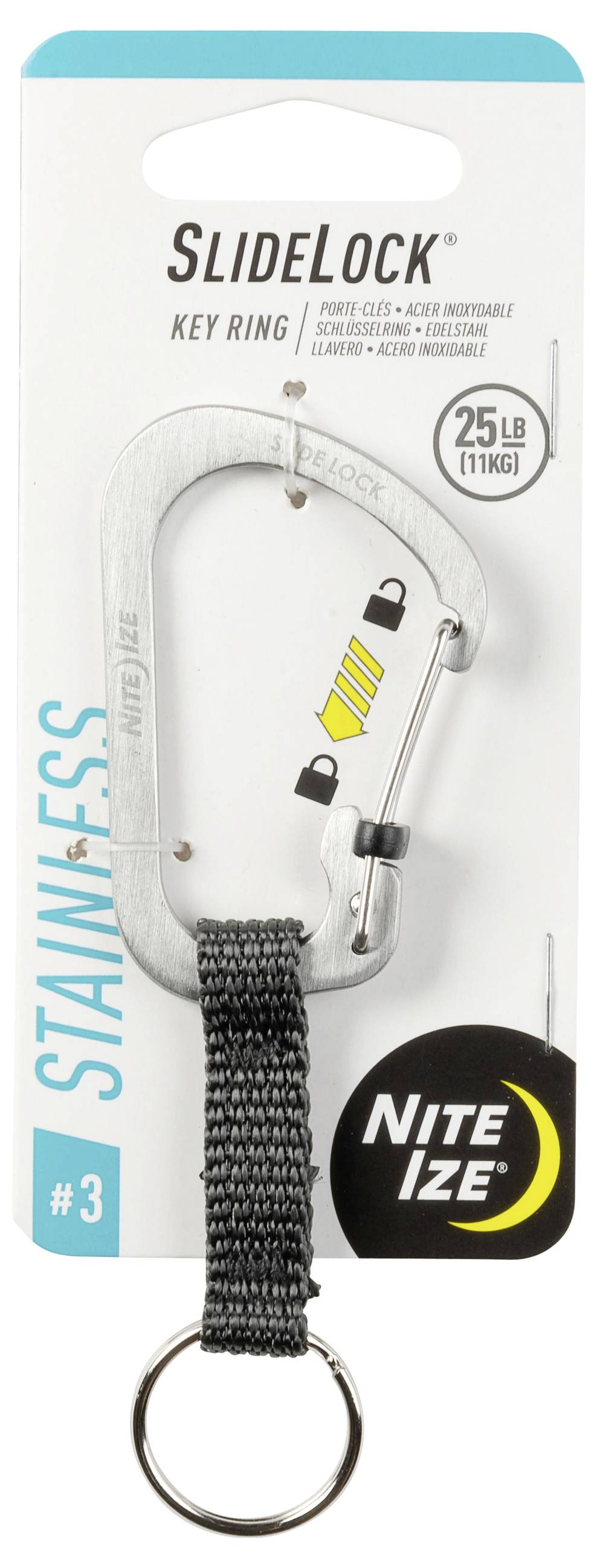 NITE Ize Key carabiner CSLW3-11-R6 Gr. 3 Silver 1 pc(s)