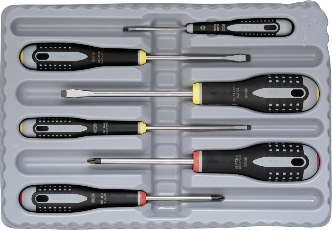 Bahco Ergo Workshop Screwdriver set 6-piece Slot, Phillips