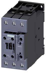'Siemens' contactor, model 3RT with screw terminals, for controlling electrical circuits in industrial applications.