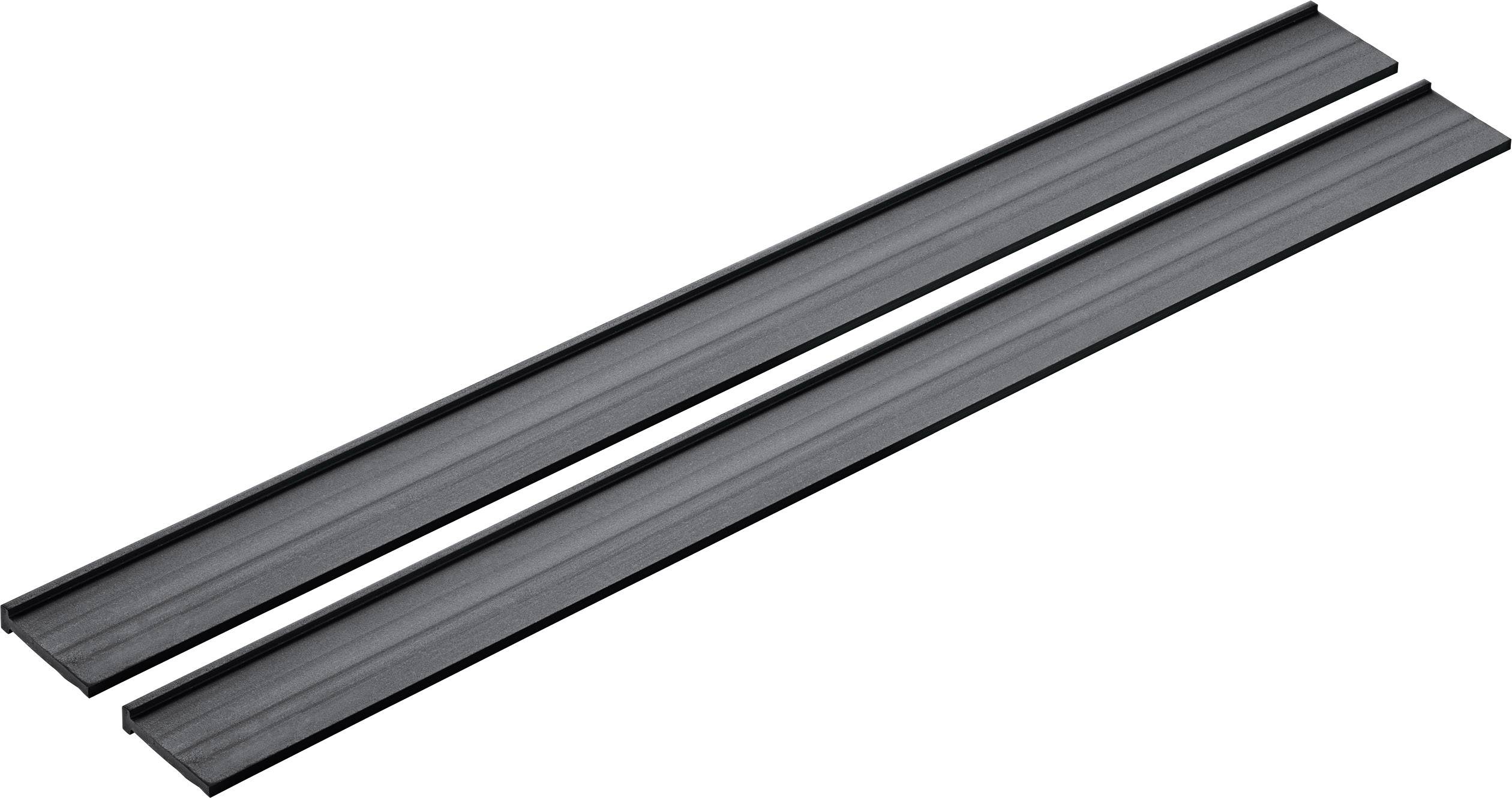 Two black, elongated stripes side by side.