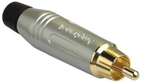 Amphenol ACPR-SBK RCA connector Plug, straight Number of pins: 2 Mono Silver 1 pc(s)