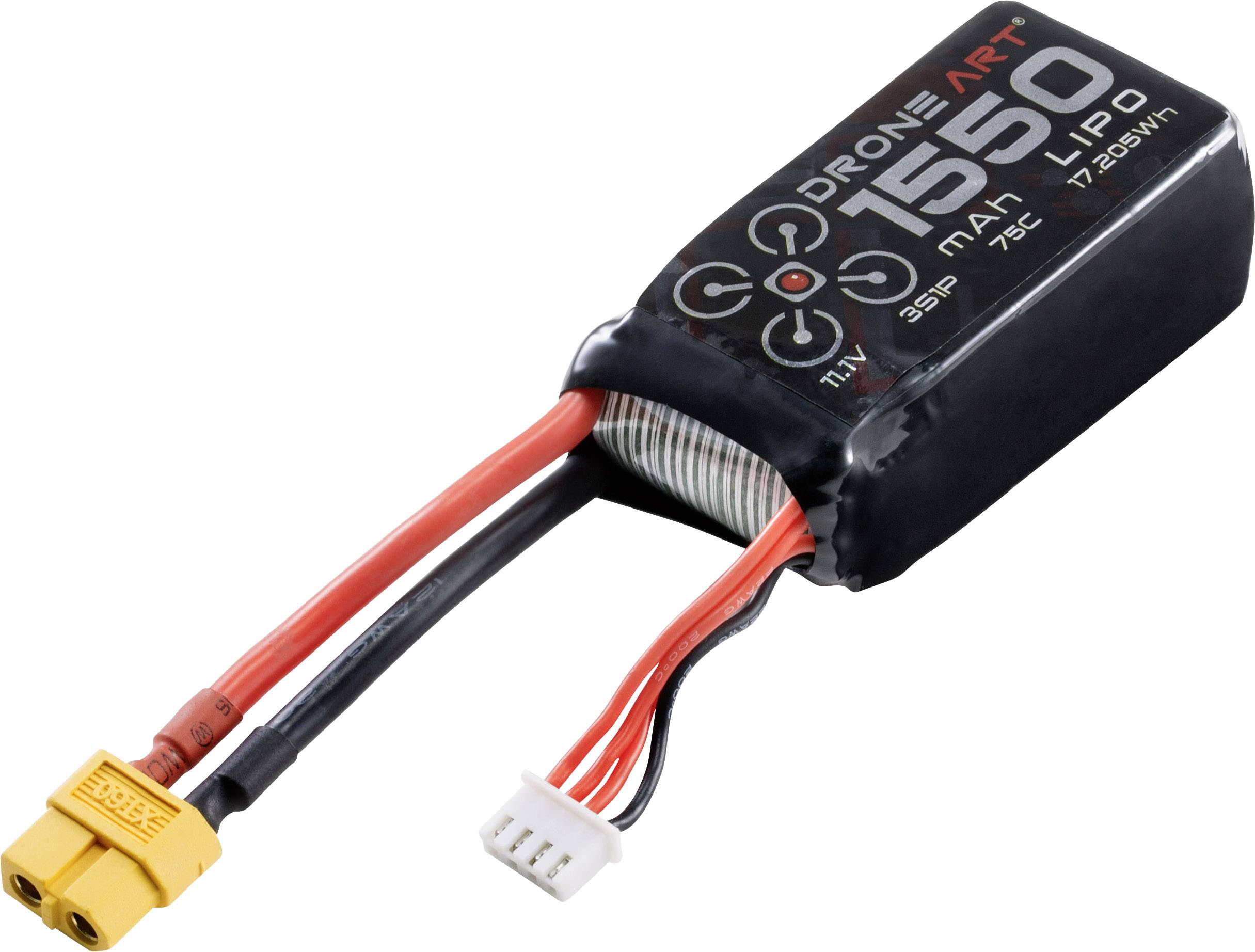 DroneArt Scale model battery pack (LiPo) 11.1 V 1550 mAh No. of cells: 3 75 C Softcase XT60