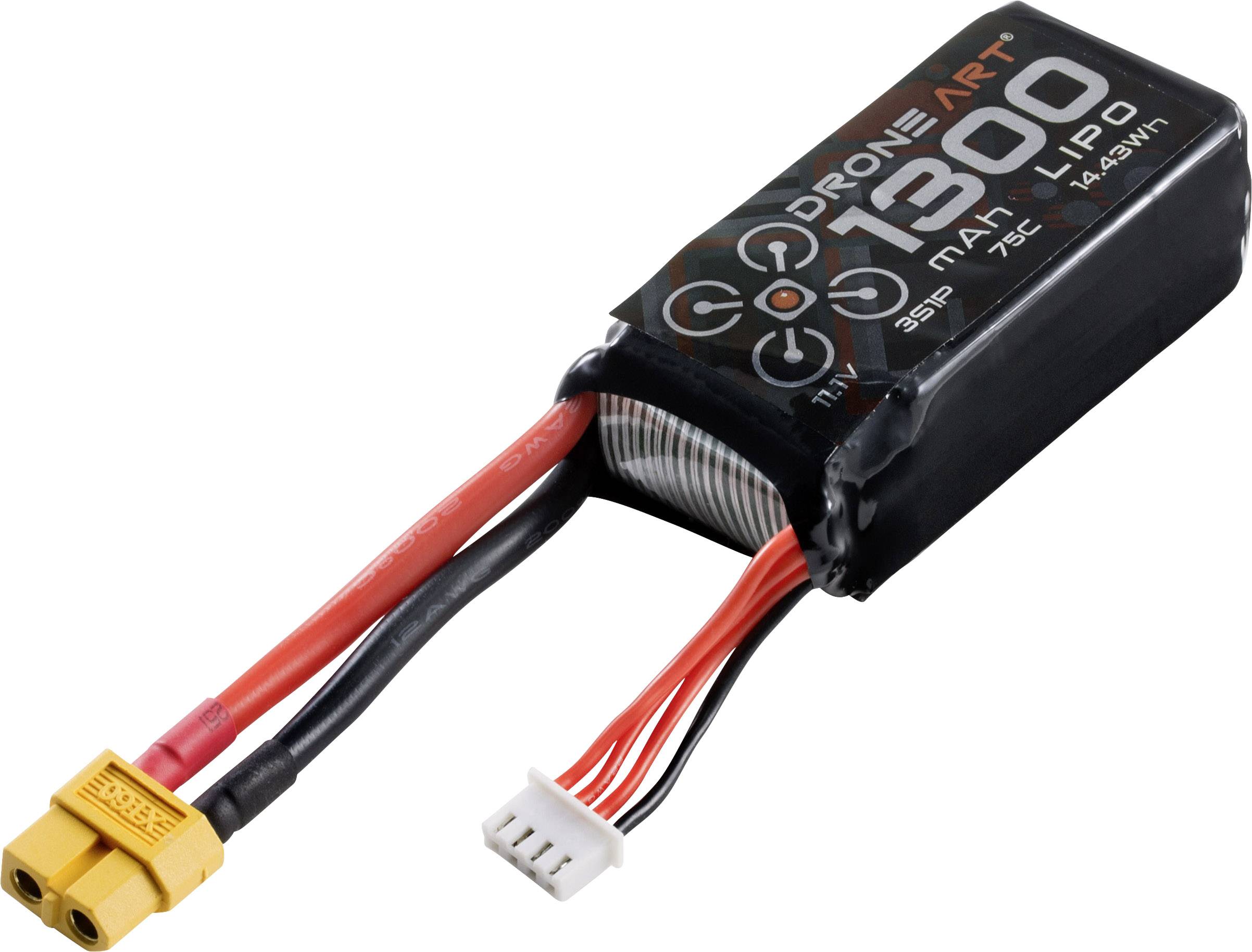 DroneArt Scale model battery pack (LiPo) 11.1 V 1300 mAh No. of cells: 3 75 C Softcase XT60
