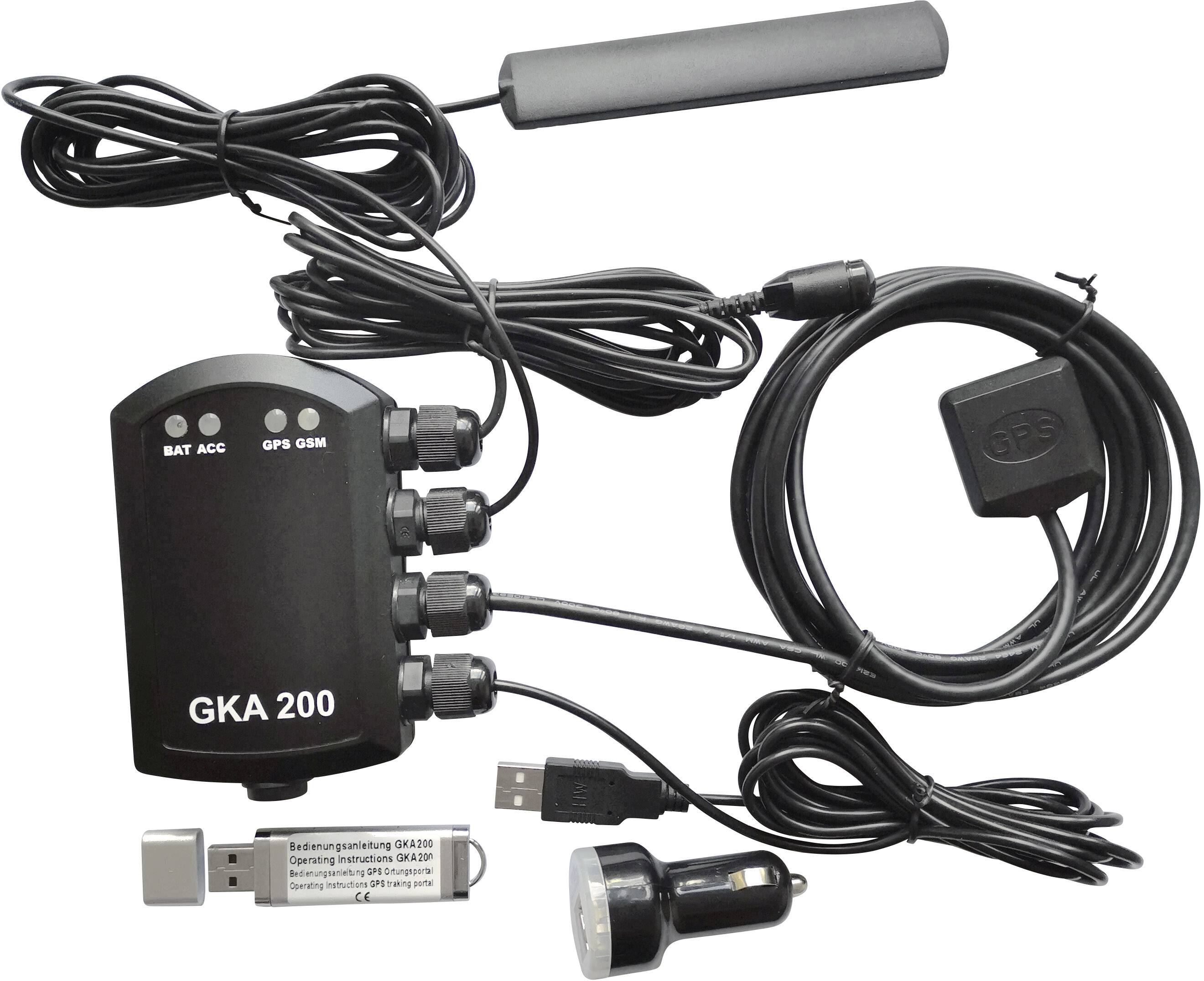 Renkforce GKA200 Car alarm Compatible with mobile phones, Vehicle tracker, Vibration sensor, GPS gateway 12 V DC, 24 V DC