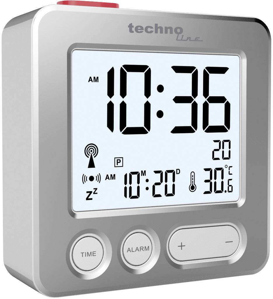 Techno Line WT 265 Radio Alarm clock Silver Alarm times 1