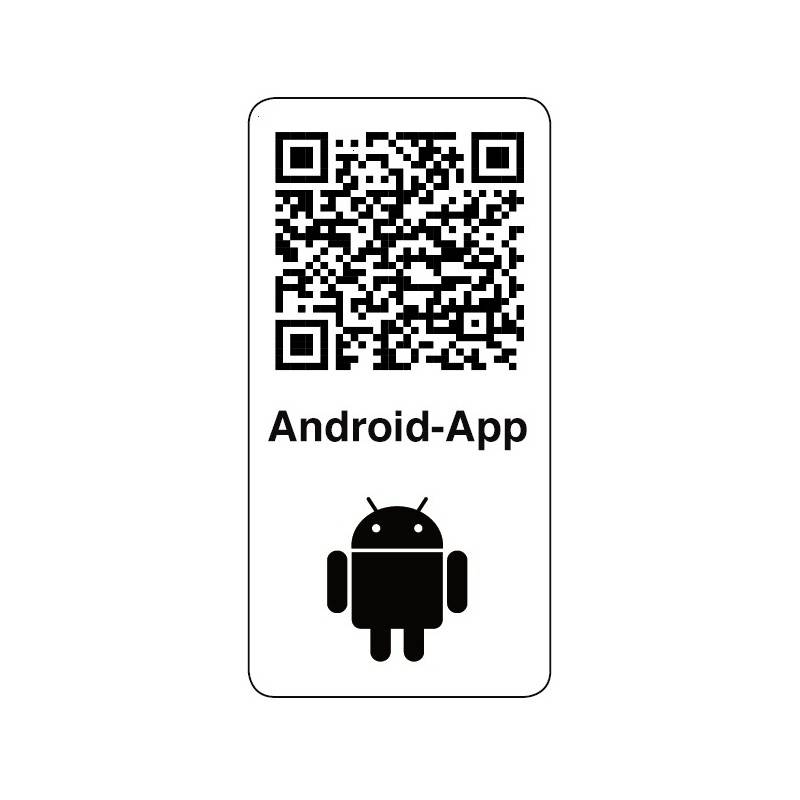 QR code labeled 'Android-App' above an Android robot icon.