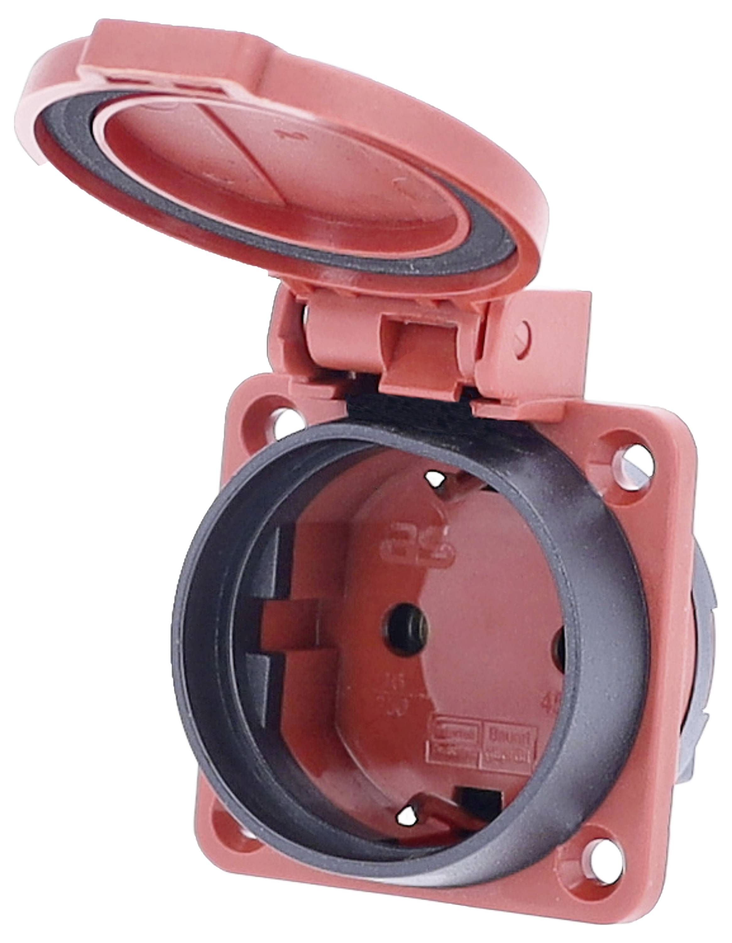 AS Schwabe 45080 Flush-mount socket IP54 Red