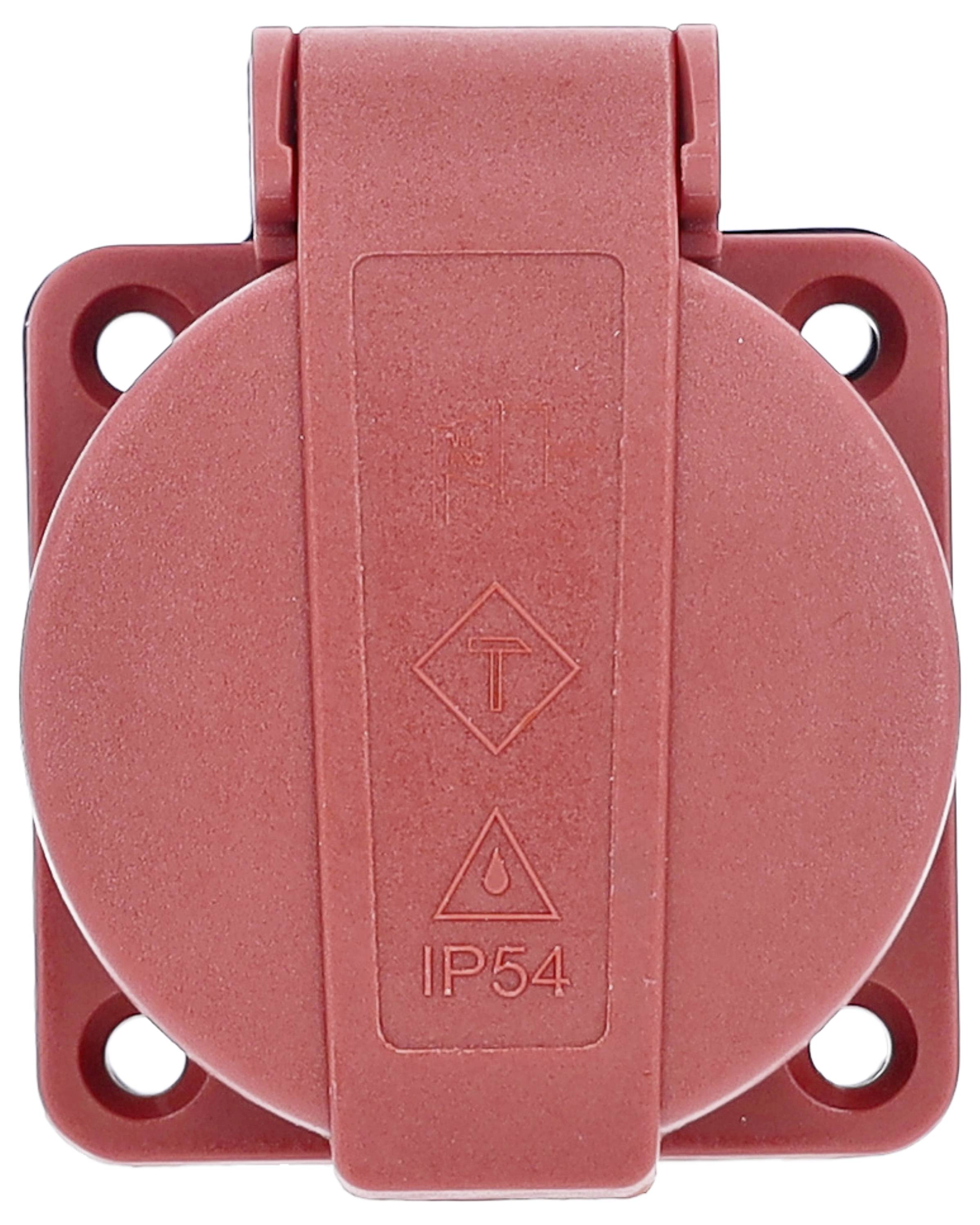 AS Schwabe 45080 Flush-mount socket IP54 Red