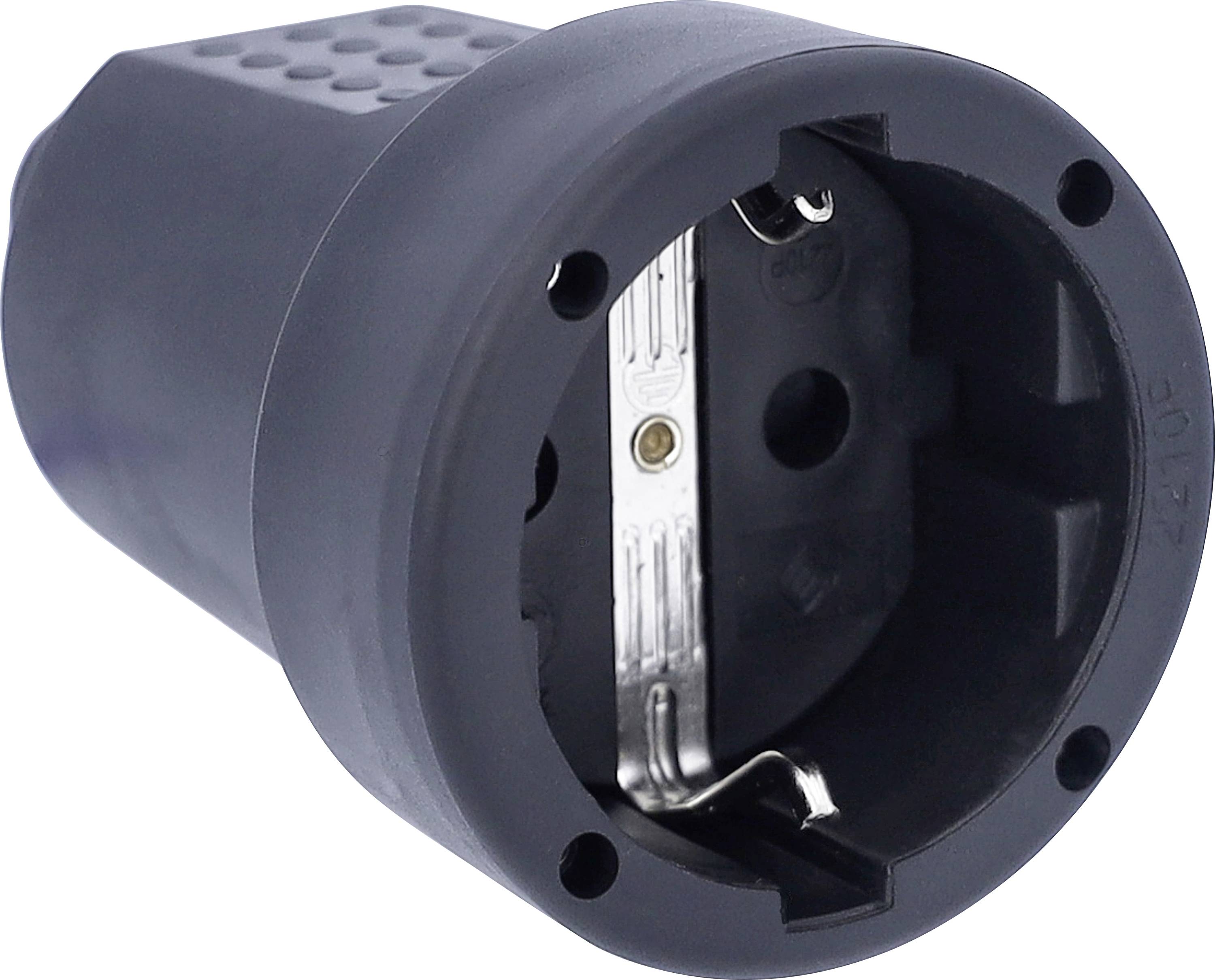 AS Schwabe 62225 Safety mains socket PVC 230 V Black IP20