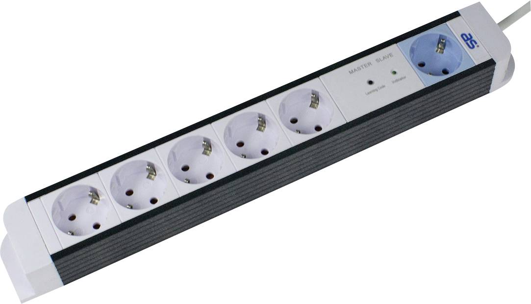 AS Schwabe 18672 Smart power strips (Master-Slave strips) White, Black PG connector 1 pc(s)