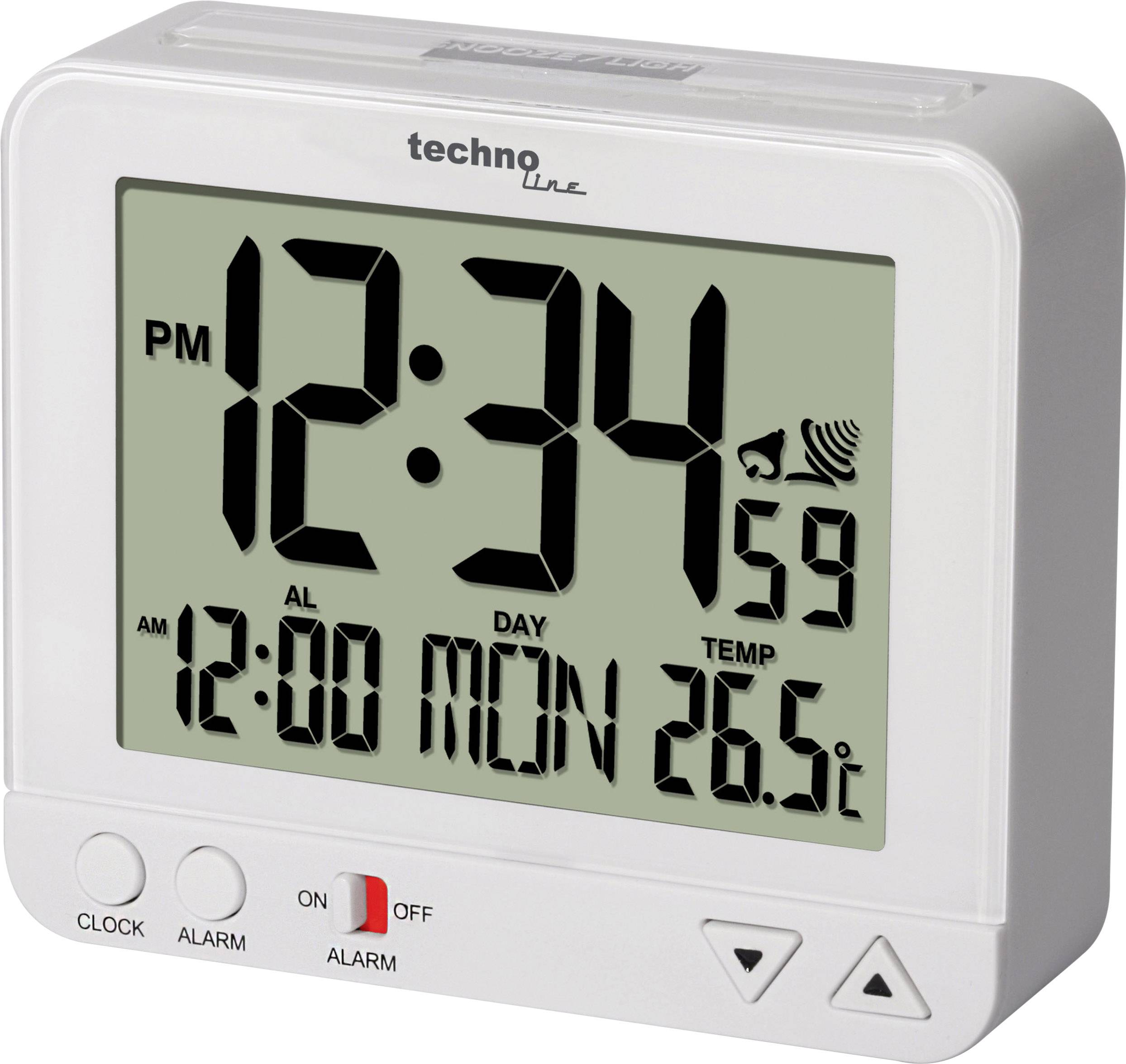 Techno Line WT 195 WHITE Radio Alarm clock White Alarm times 1 Large display