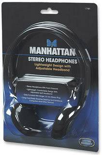 Manhattan 177481 On-ear headphones Corded (1075100) Black