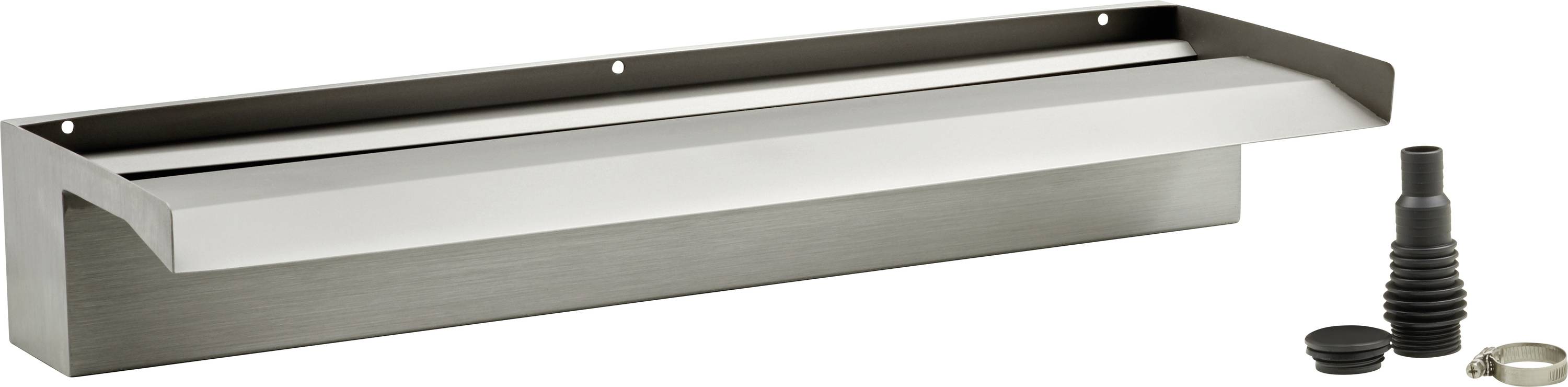 Metal water fountain spout with attachment kit.