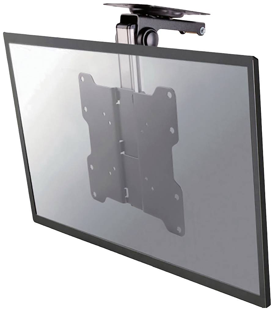 A monitor mount enables the installation of a monitor on the ceiling. The mount is adjustable and suitable for flat screens.