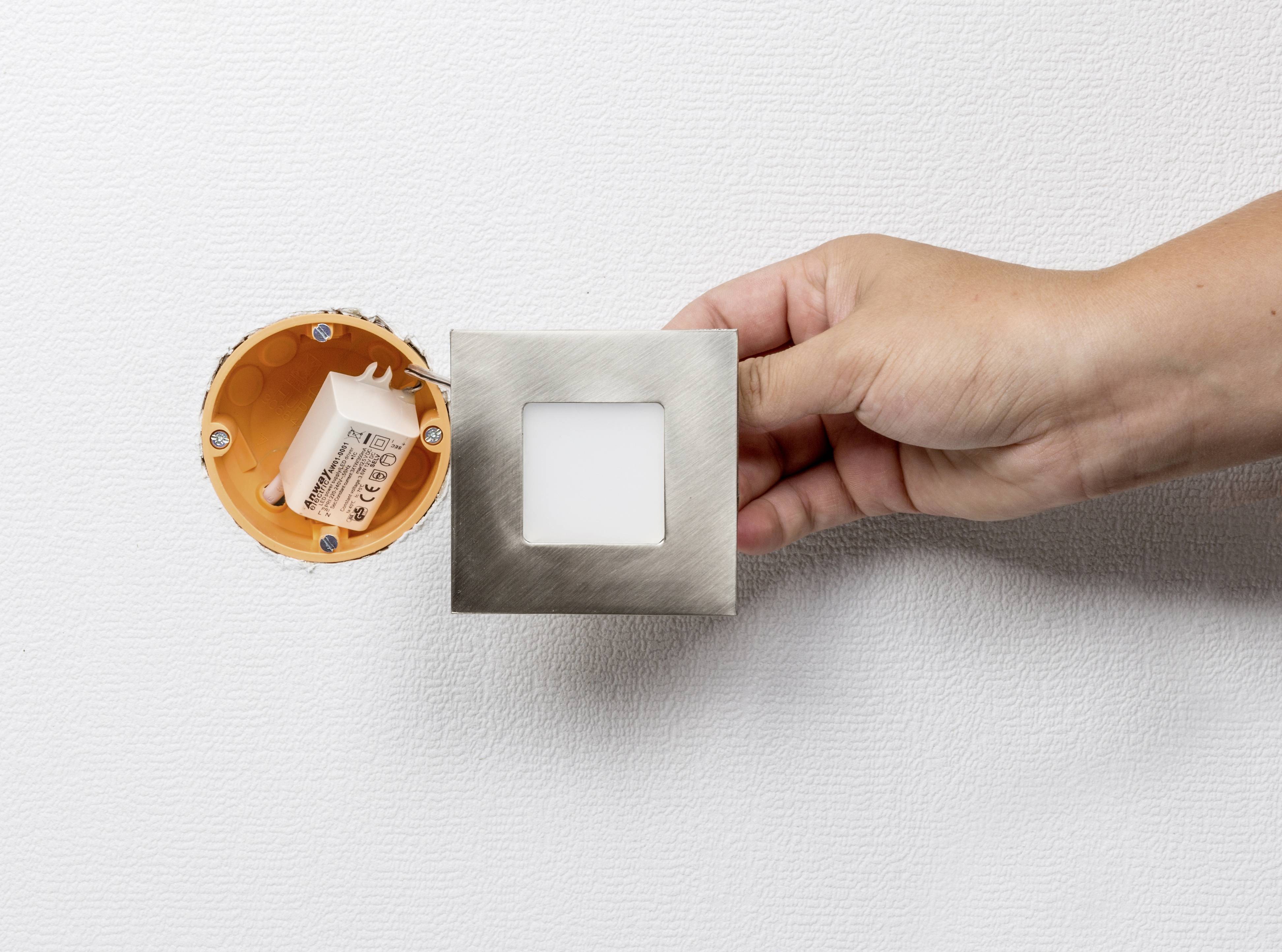 Heitronic 27693 LED recessed light LED (monochrome) Built-in LED 2 W Stainless steel (brushed)