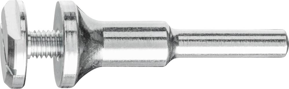 Metal screw with hexagonal flange head and cylindrical thread, viewed from the side. The background is plain white.