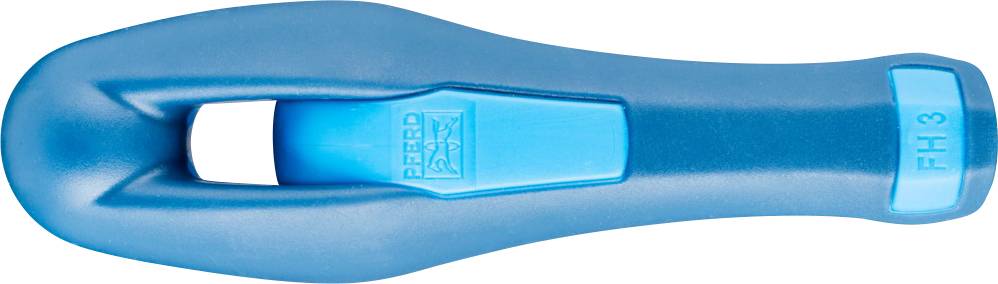 Blue slotted screwdriver with ergonomic handle, side opening and tip marked with 'PH 3'.
