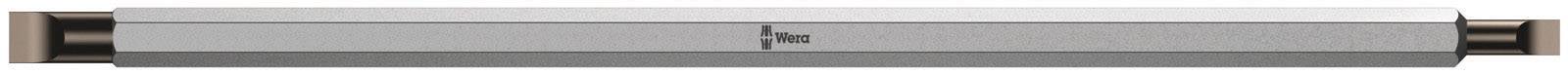 A silver writing instrument with a slender design and gleaming ends, branded with the company name in the centre. Perfect for elegant writing.