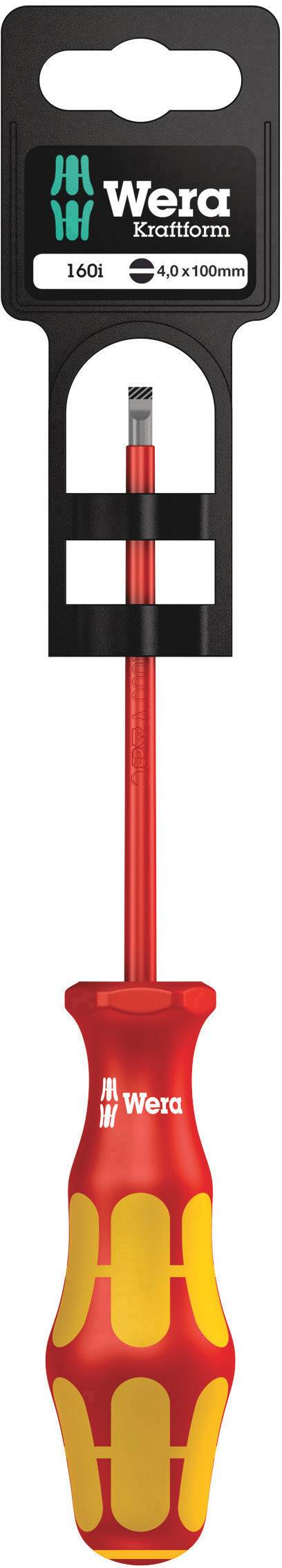 Wera screwdriver with insulated handle and blade, suitable for work on electrical installations up to 1000 V.