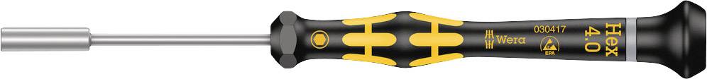 A precision screwdriver with an ergonomic handle and a slender metal shaft. Suitable for delicate mechanical work.