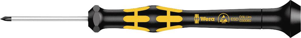 Phillips screwdriver with an ergonomic, black handle and yellow details, suitable for precision work.