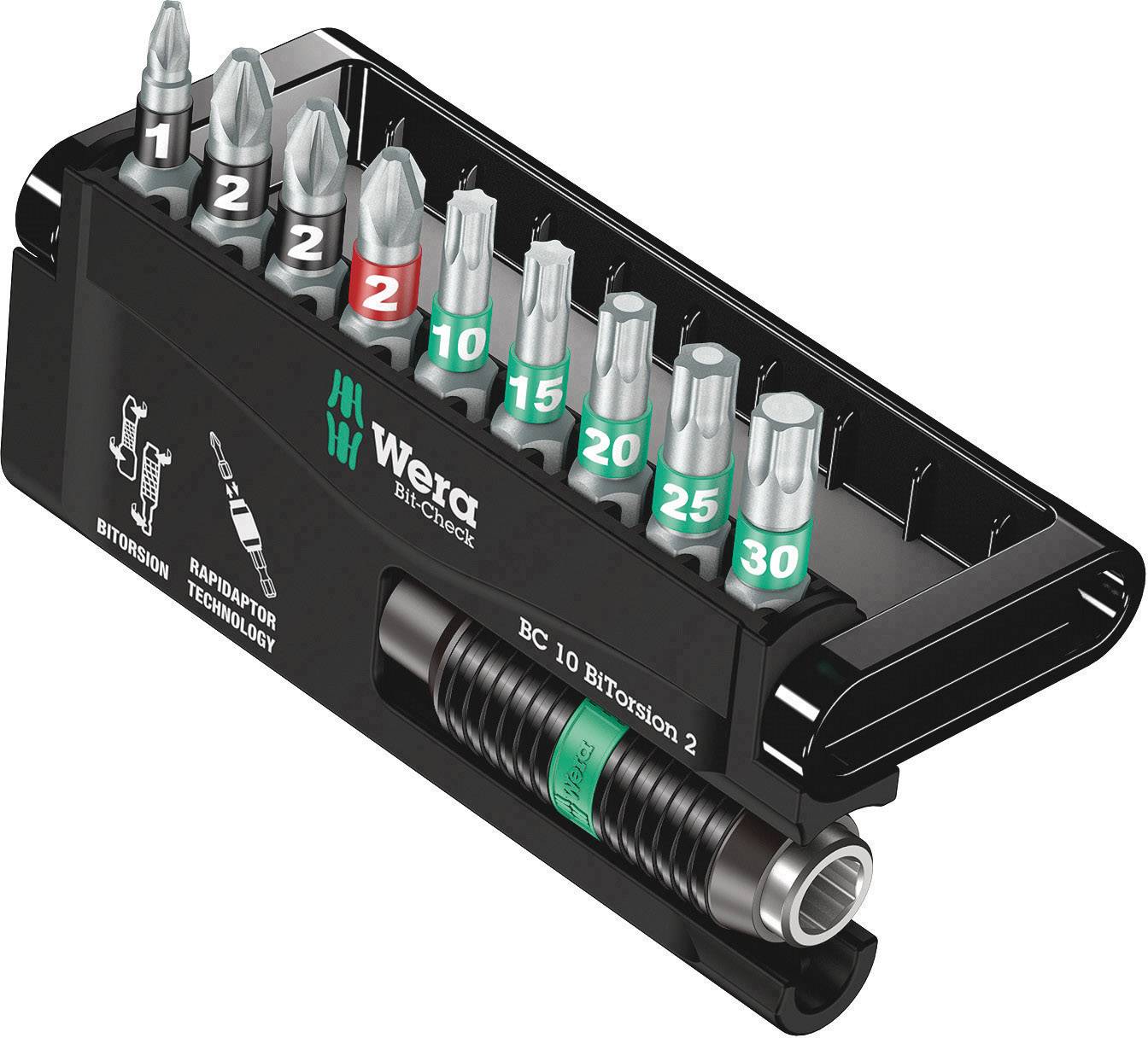 Wera Bit-Check 10 BiTorsion 2 05057117001 Bit set 10-piece