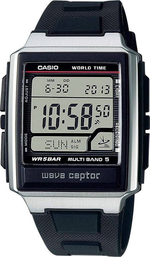 Casio Radio Wristwatch Wave Ceptor WV-59R-1AEF (L x W x H) 48.3 x 39 x 12.5 mm Silver Enclosure material=Stainless steel, Resin