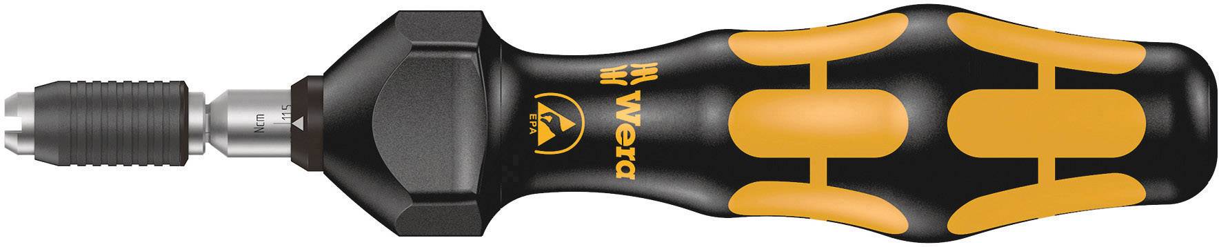 Screwdriver with ergonomic handle, black and yellow, Wera brand logo visible, suitable for multipurpose applications.
