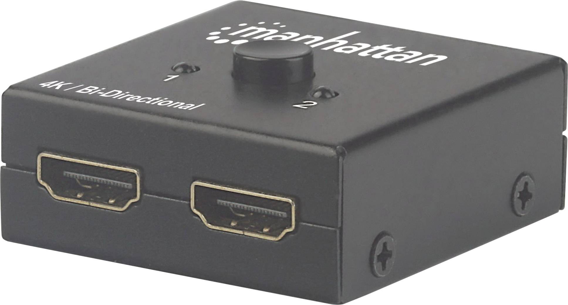 Manhattan 2 ports HDMI splitter 4096 x 2160 p Black