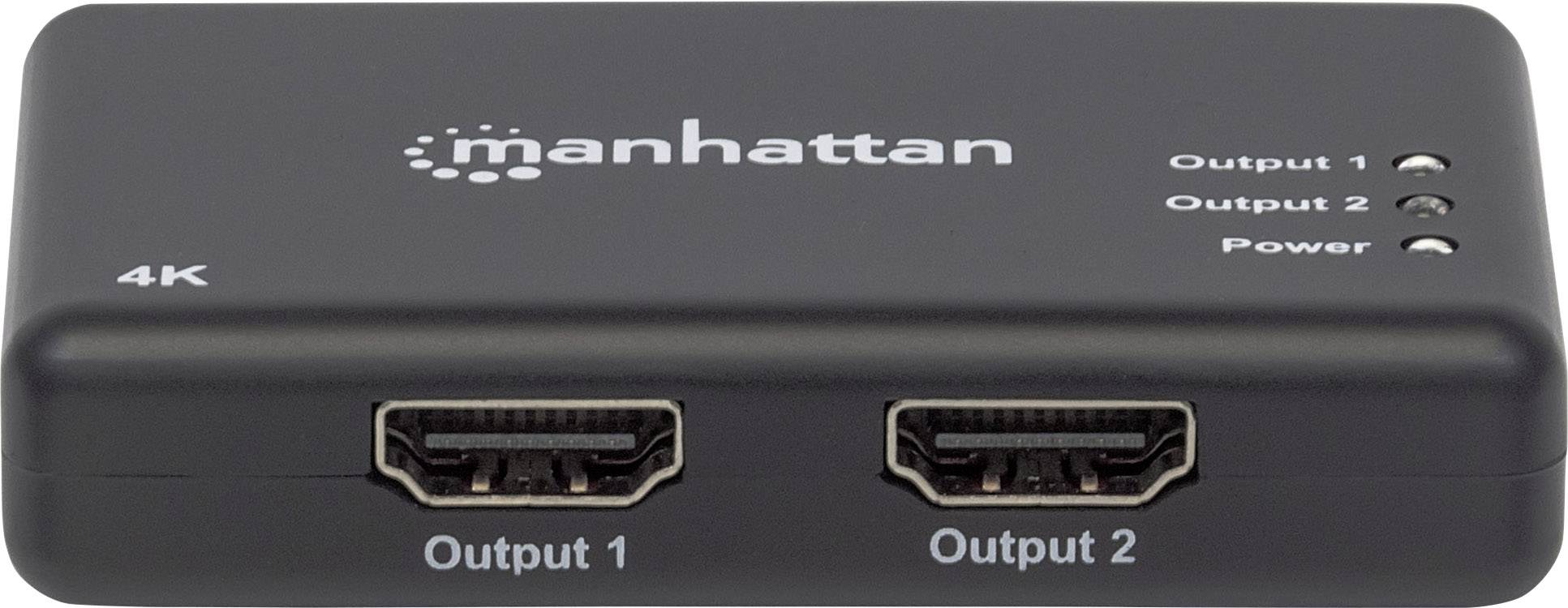 Manhattan 207669 2 ports HDMI splitter 4096 x 2160 p Black