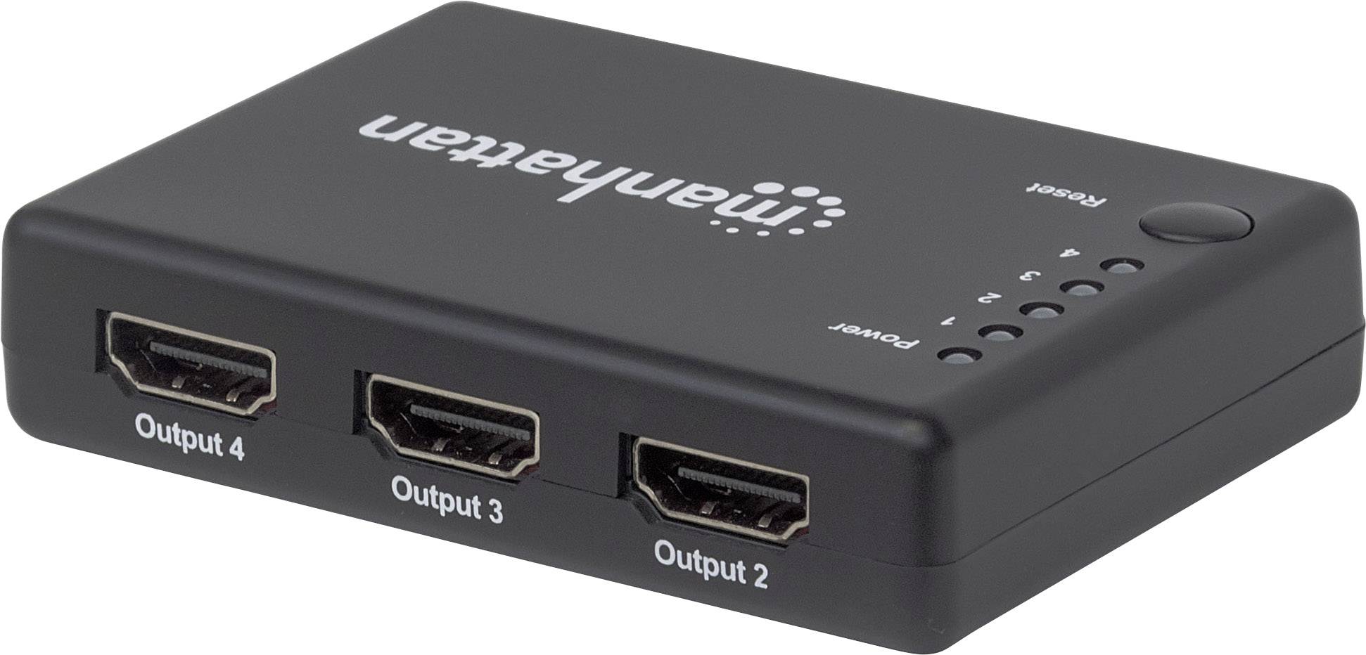 Manhattan 207706 4 ports HDMI splitter 4096 x 2160 p Black