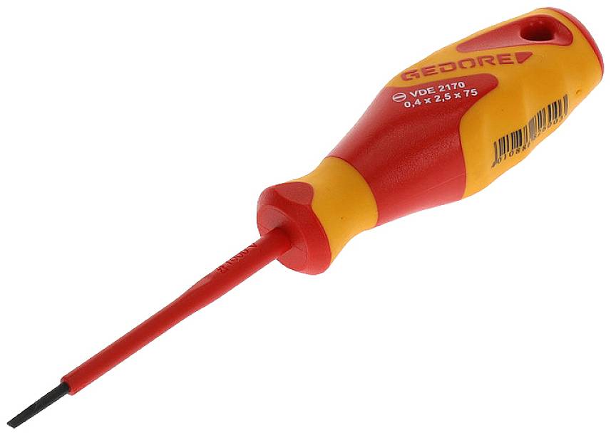 Gedore VDE 2170 2,5 VDE Slotted screwdriver Blade width: 2.5 mm Blade length: 75 mm