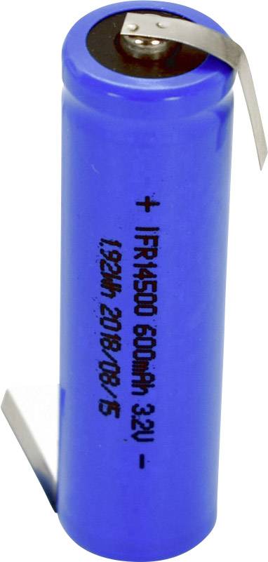 Beltrona FR14500HBG Non-standard battery (rechargeable) 14500 Z solder tab LiFePO4 3.2 V 600 mAh 1 pc(s)