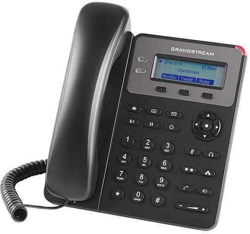 Black landline telephone with digital display, numeric keypad, and call control. Ideal for office or home use.