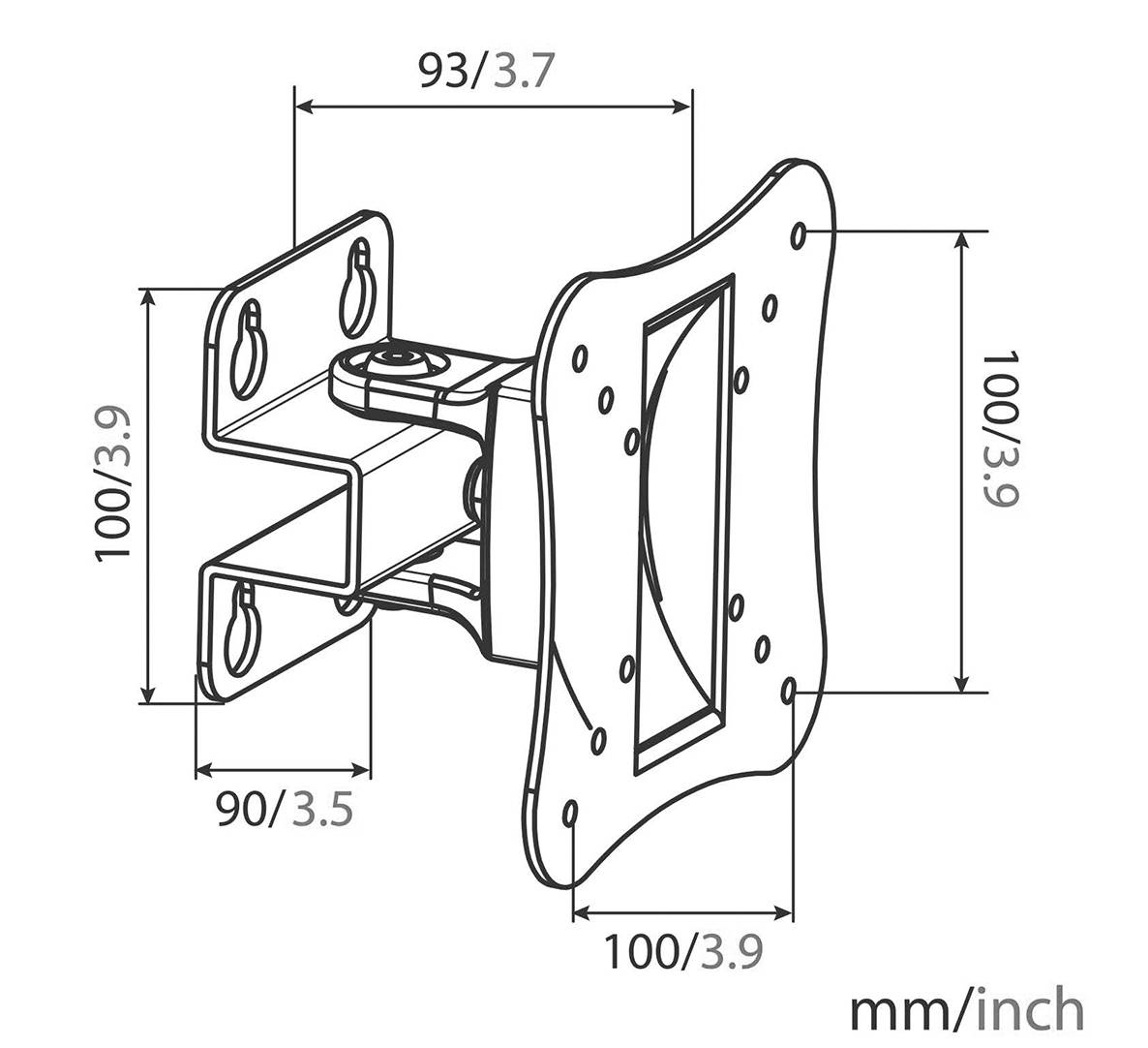 My Wall H9-3SL TV wall mount 25,4 cm (10") - 76,2 cm (30") Swivelling/tiltable