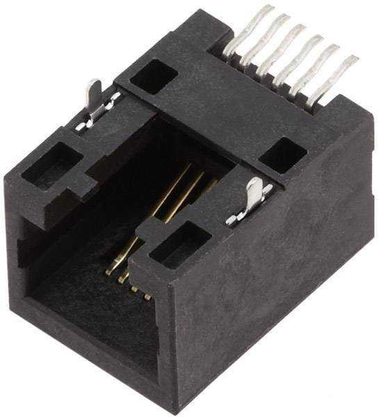 encitech RJJU-66-141-E3H-004 RJ12 plug connector 3253-0008-02 Socket, horizontal mount No. of pins (RJ) 6P6C Black