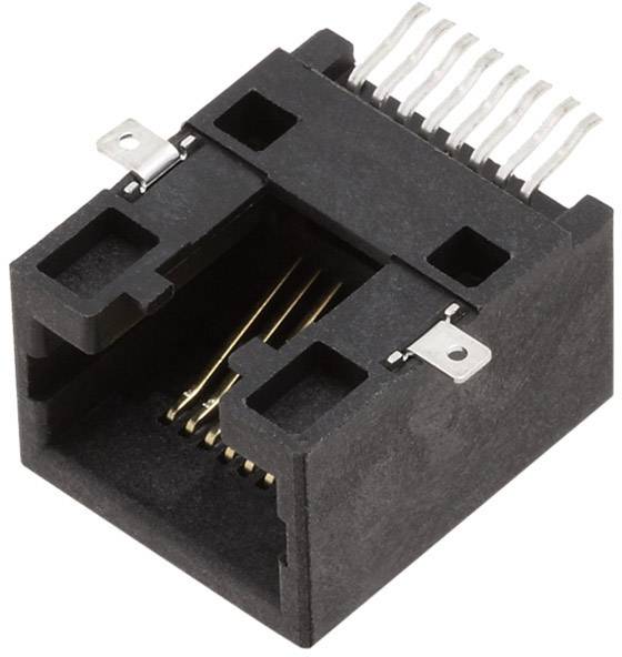 encitech RJJU-88-141-E3H-009 RJ45 plug connector 3253-0007-02 Socket, horizontal mount No. of pins (RJ) 8P8C Black