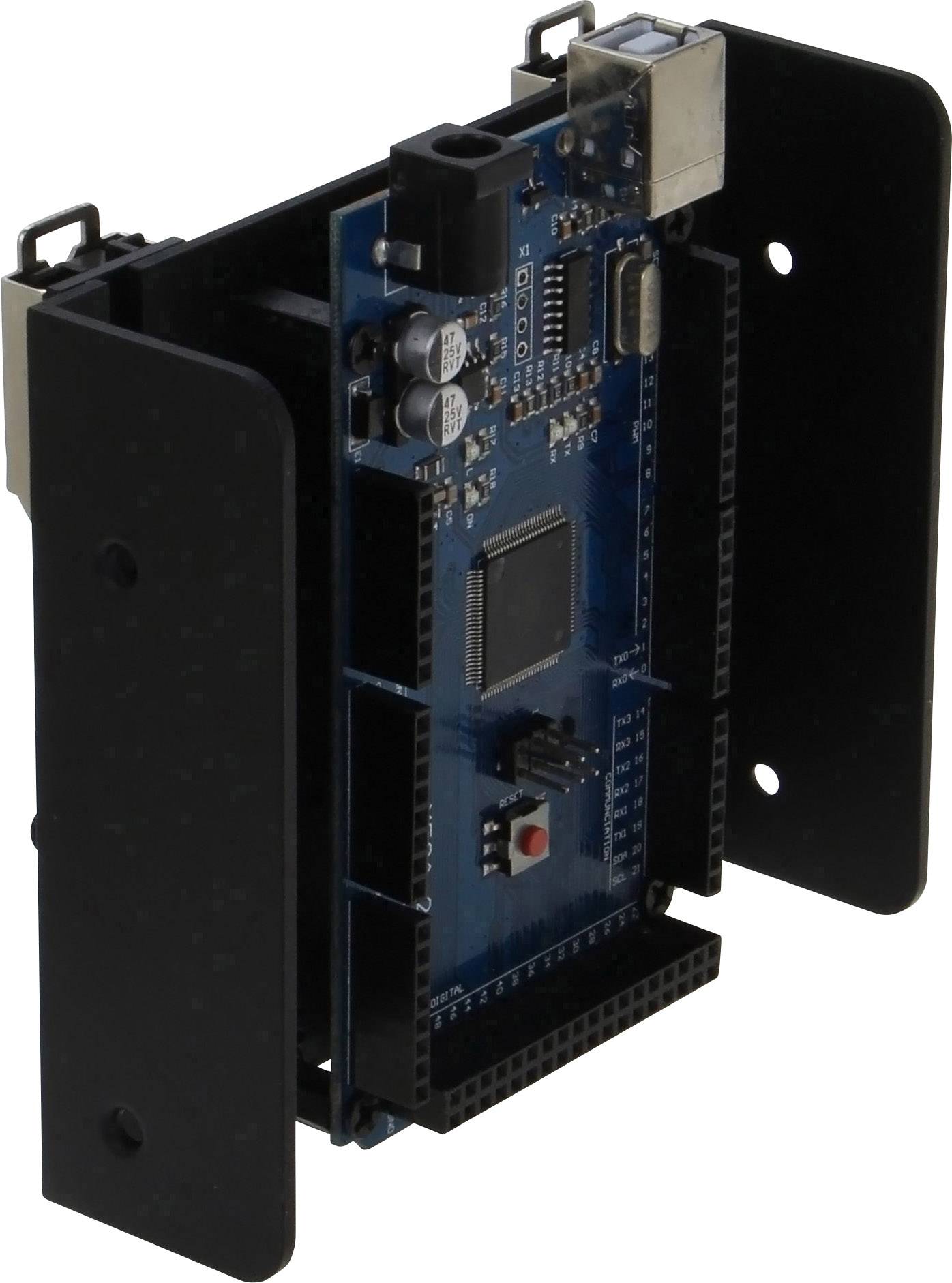 Renkforce DIN-rail bracket Compatible with (development kits): Raspberry Pi®, Arduino, Banana Pi DIN rail mounted Black